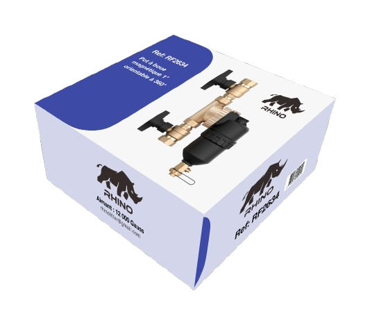 Pot à boue 1" avec 2 vannes - Rhino