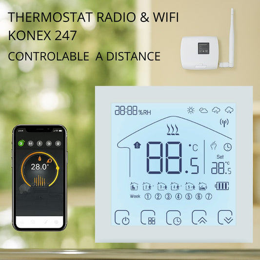 KONEX 247 Thermostat Horloge Programmable RF &amp; Wifi - vue alternative